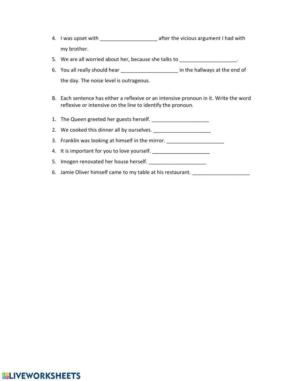 Reflexive and Intensive Pronouns