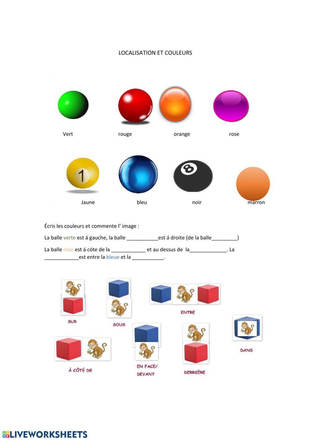 Chiffres ,Localisation et Couleurs