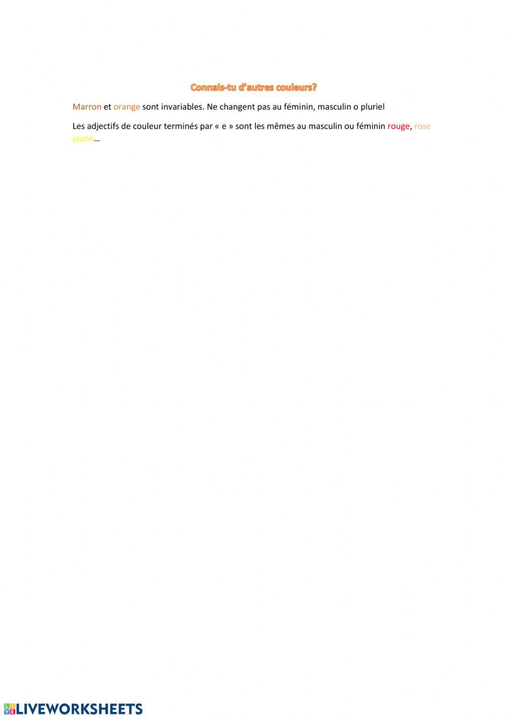 Chiffres ,Localisation et Couleurs