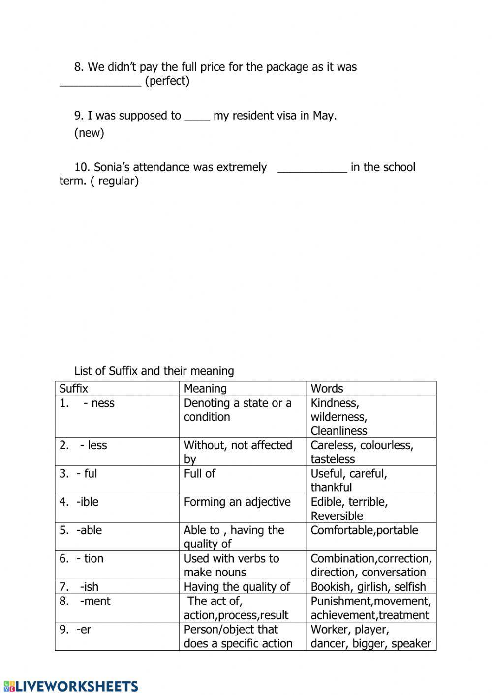 Prefix& suffix