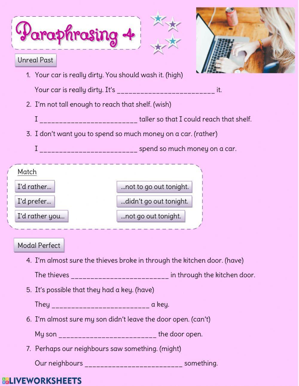 Paraphrasing 4 Paraphrasing 4