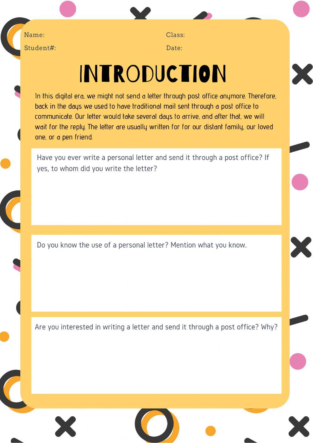 Introduction to Personal Letters