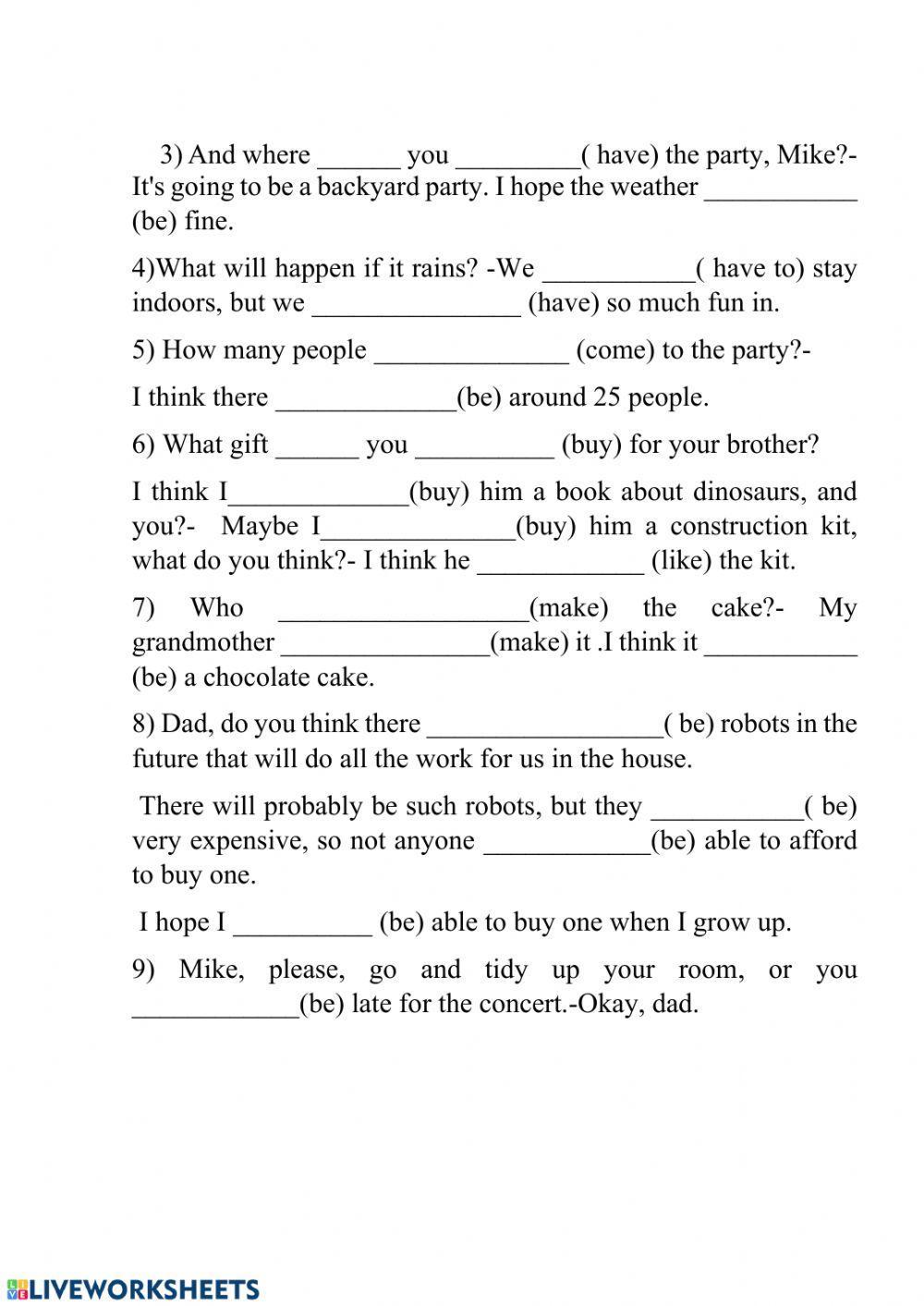 Future forms:Future Simple,Present Continuous,am-is-are going to.