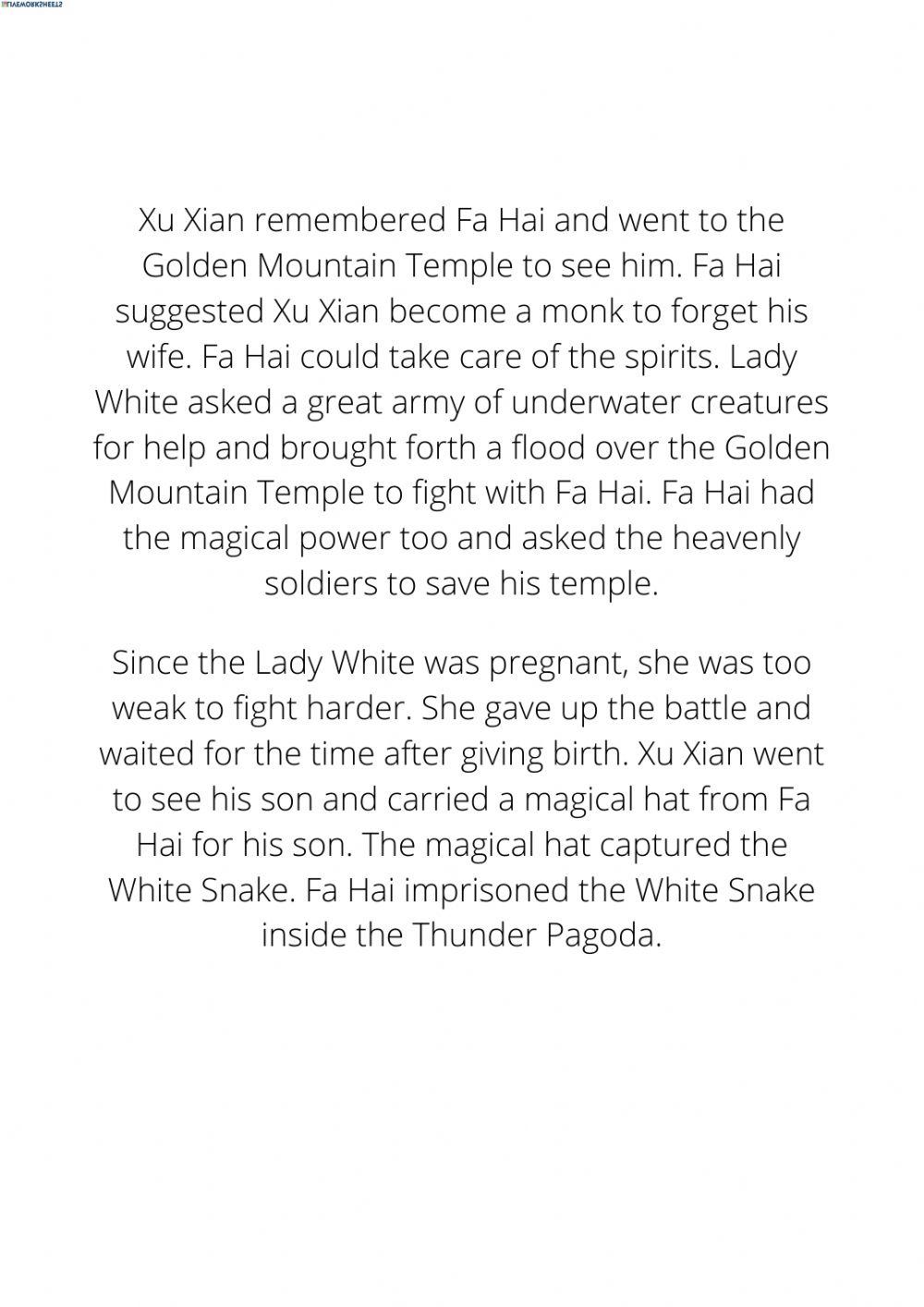 Reading Activity: Narrative Text