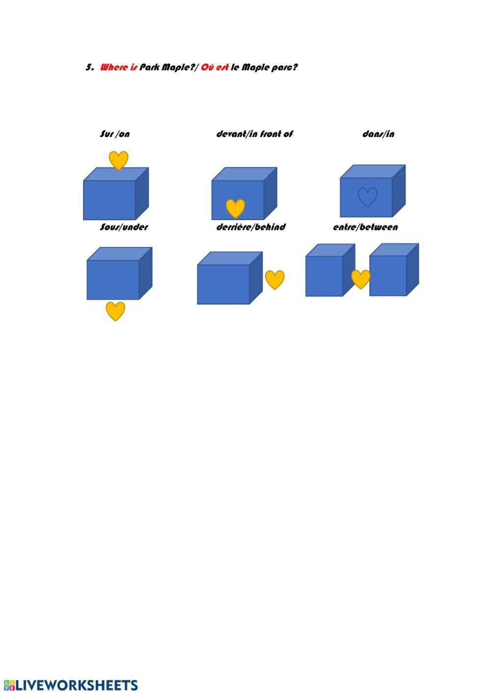 Prepositions du directions et lieux