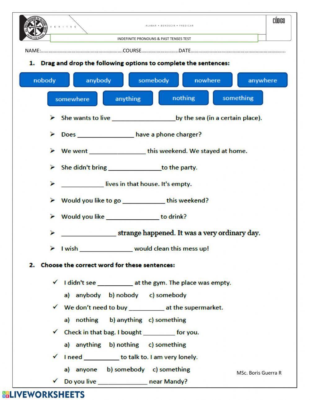 Indefinite pronouns