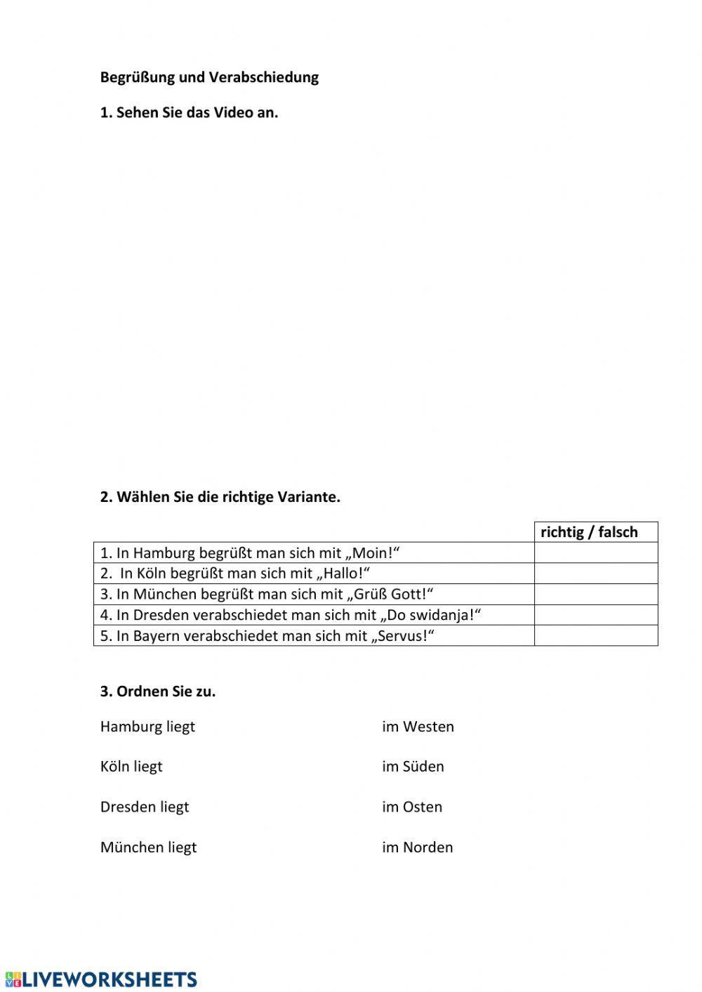 Begrüßung und Verabschiedung