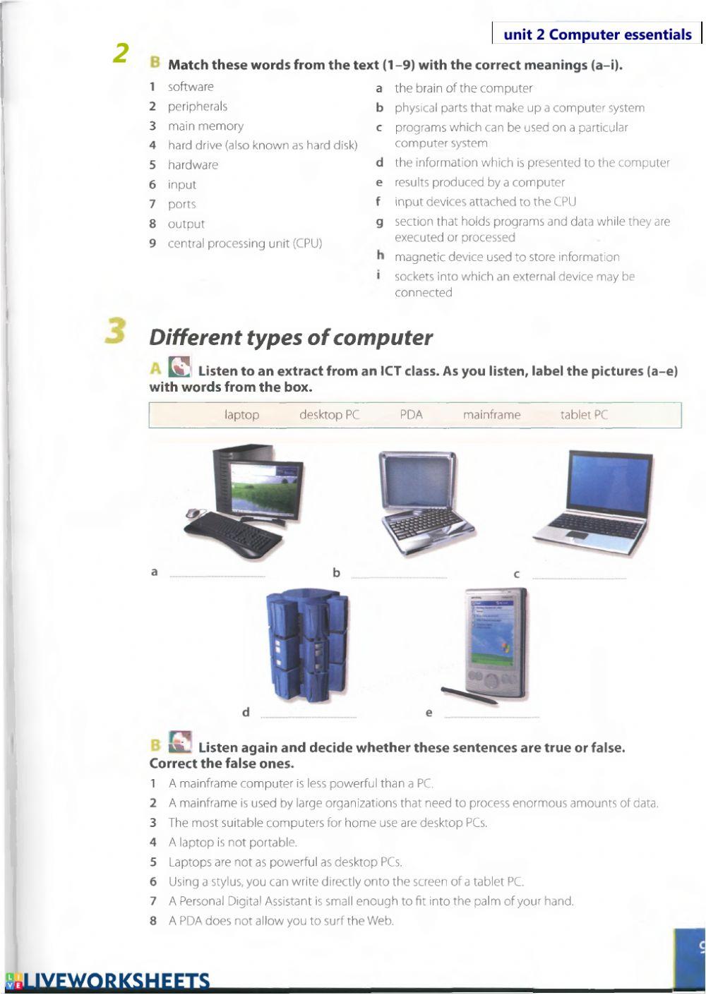 Types of Computer worksheet | Live Worksheets