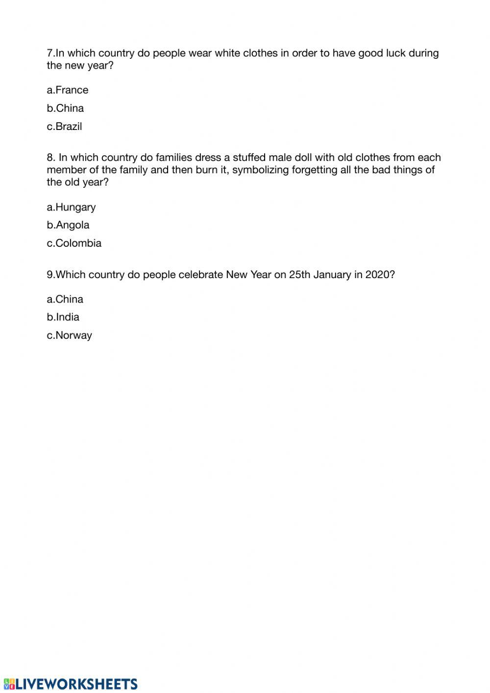 New Year's Eve Customs