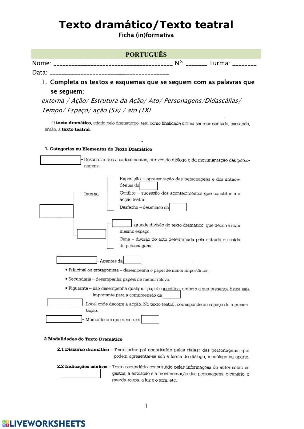 Texto dramático-Texto teatral