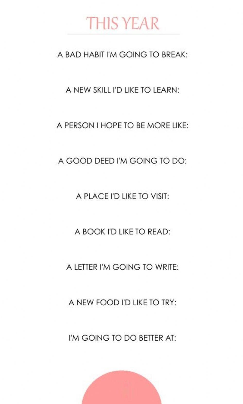 New Year's Resolutions