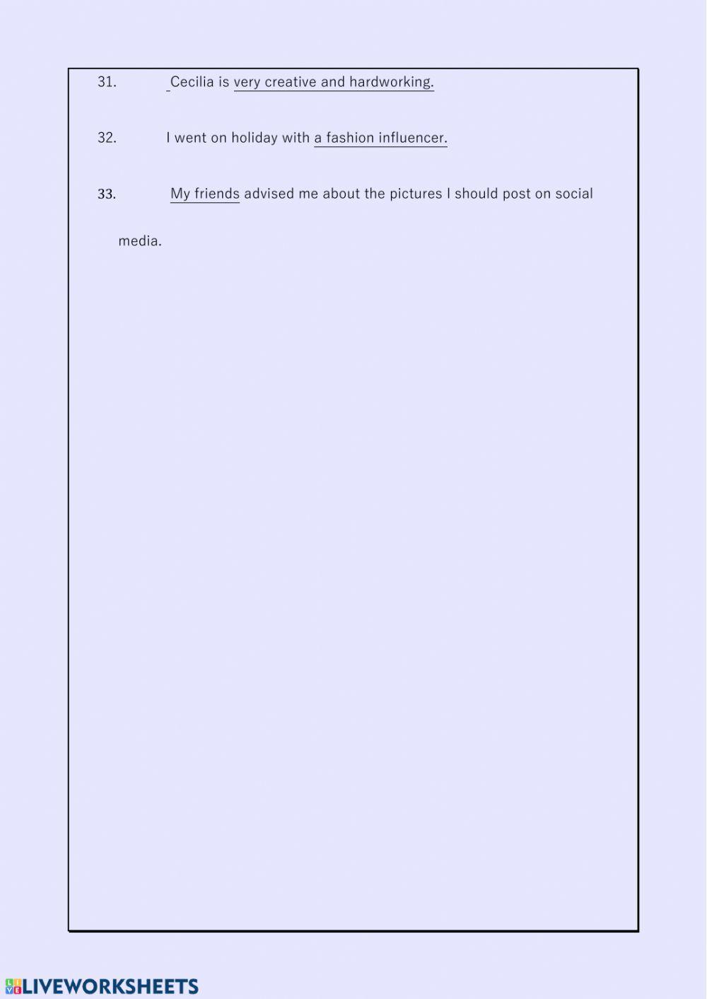 Making questions form underlined answers