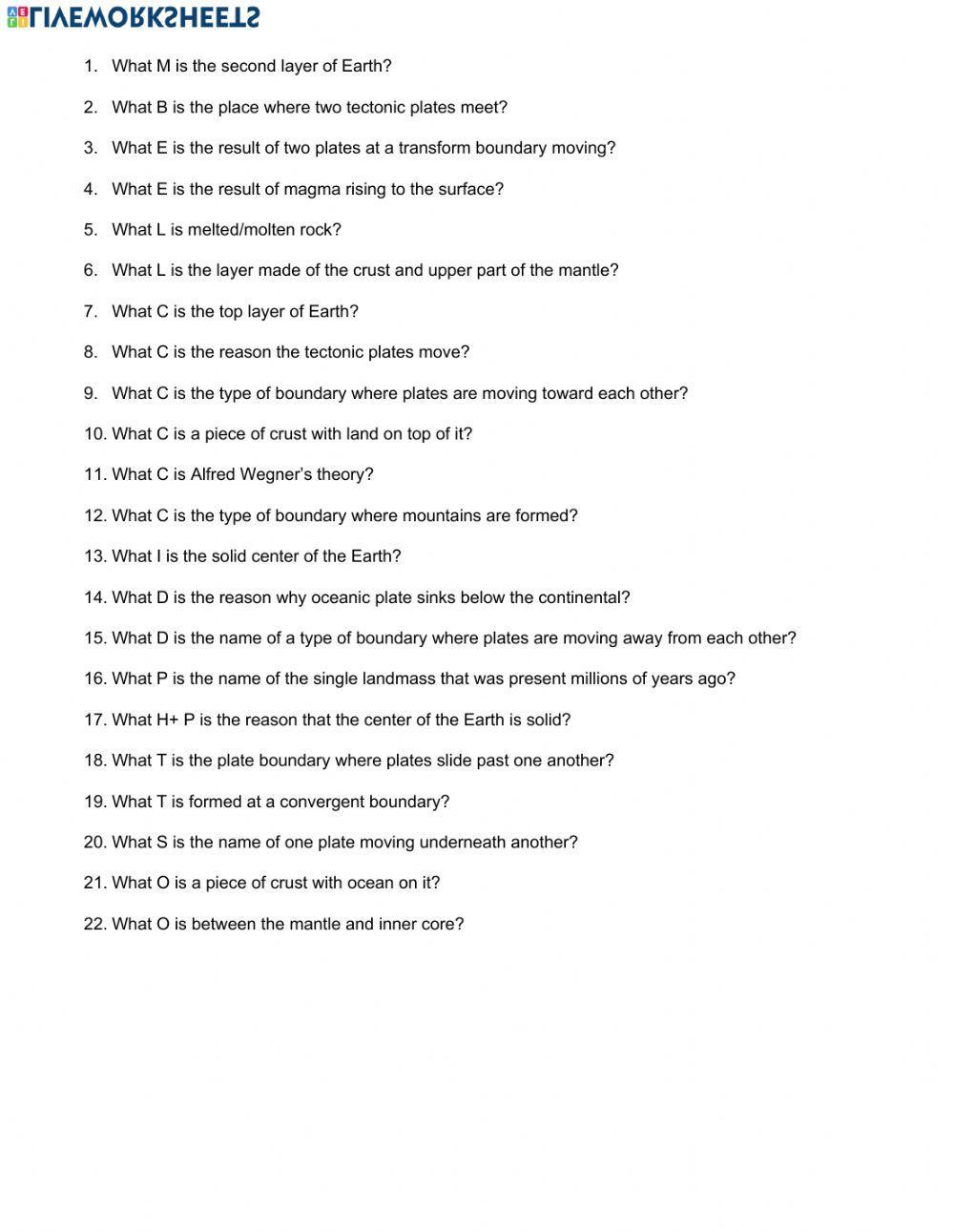 Earth Systems riddles Earth Systems riddles