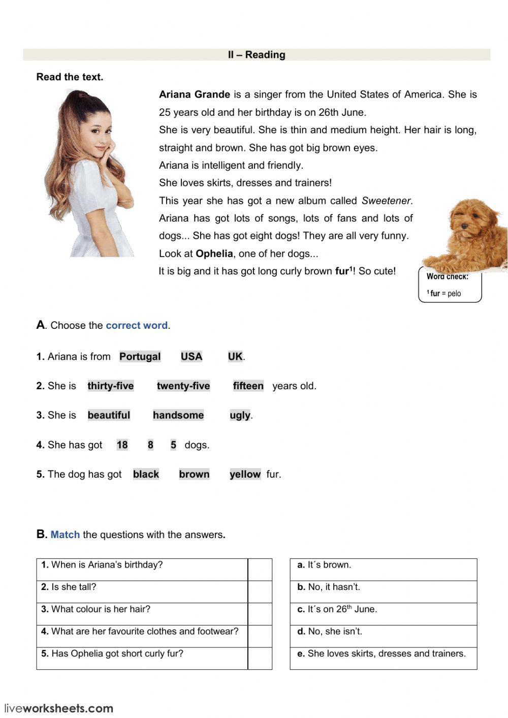Reading test - Ariana Grande