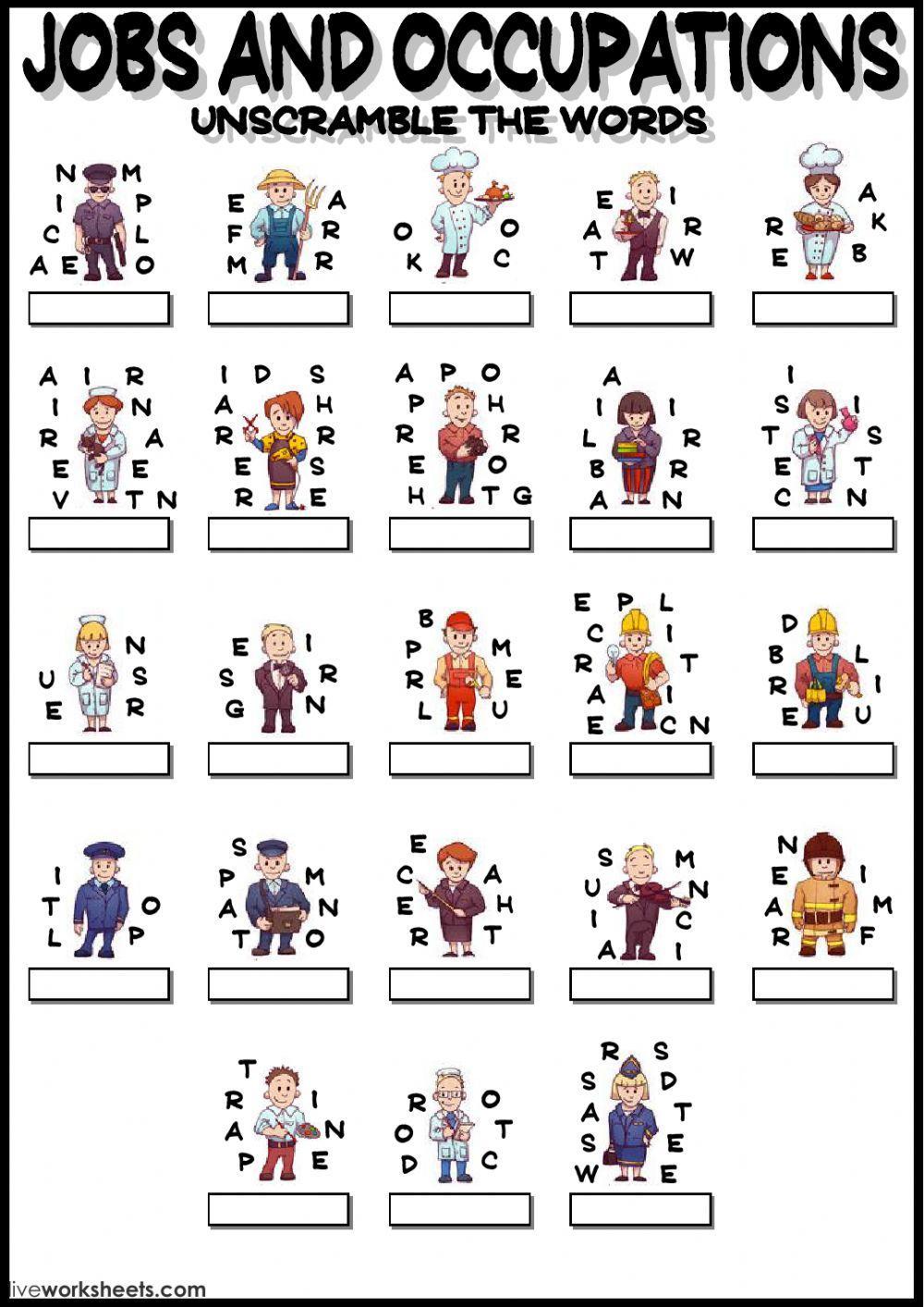 Jobs and occupa Free Interactive Worksheets 50470