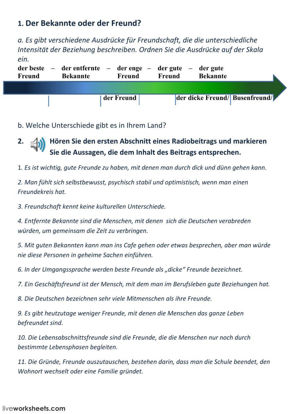 Der Bekannte oder der Freund?