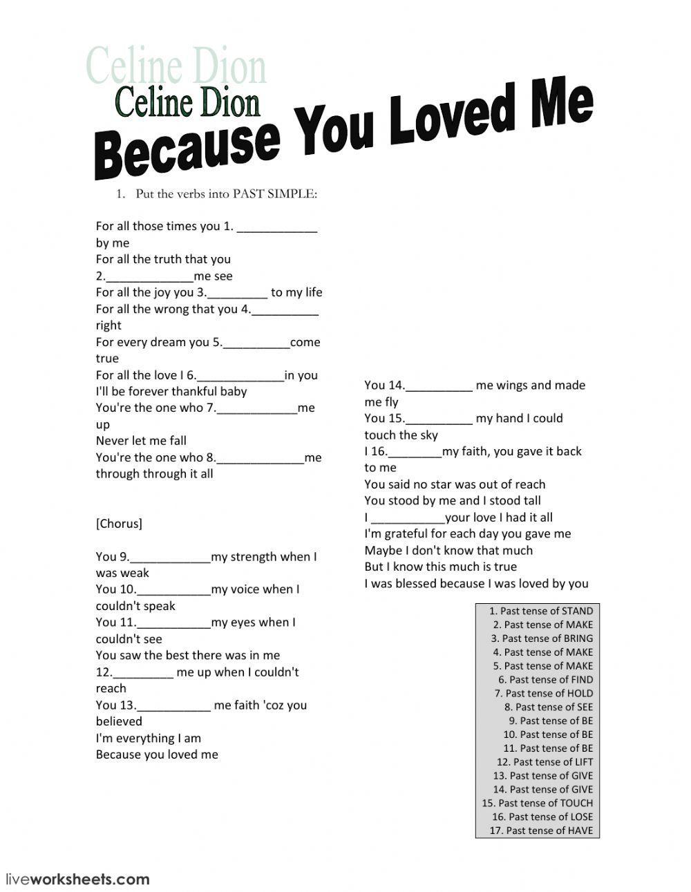 Song: because you loved me