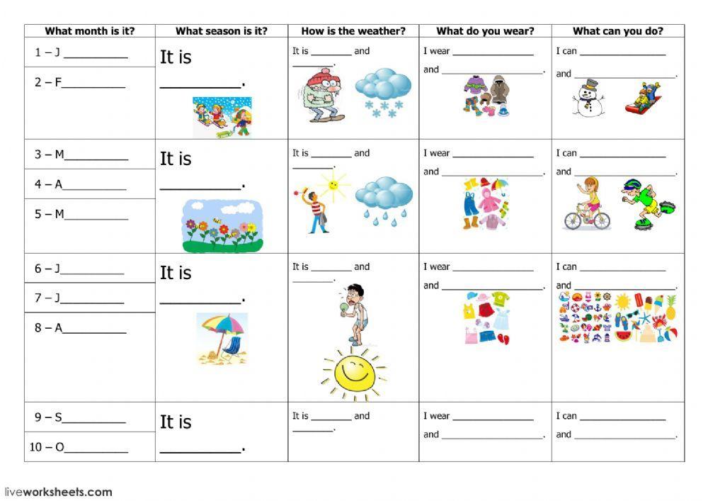 Months- clothes- activities