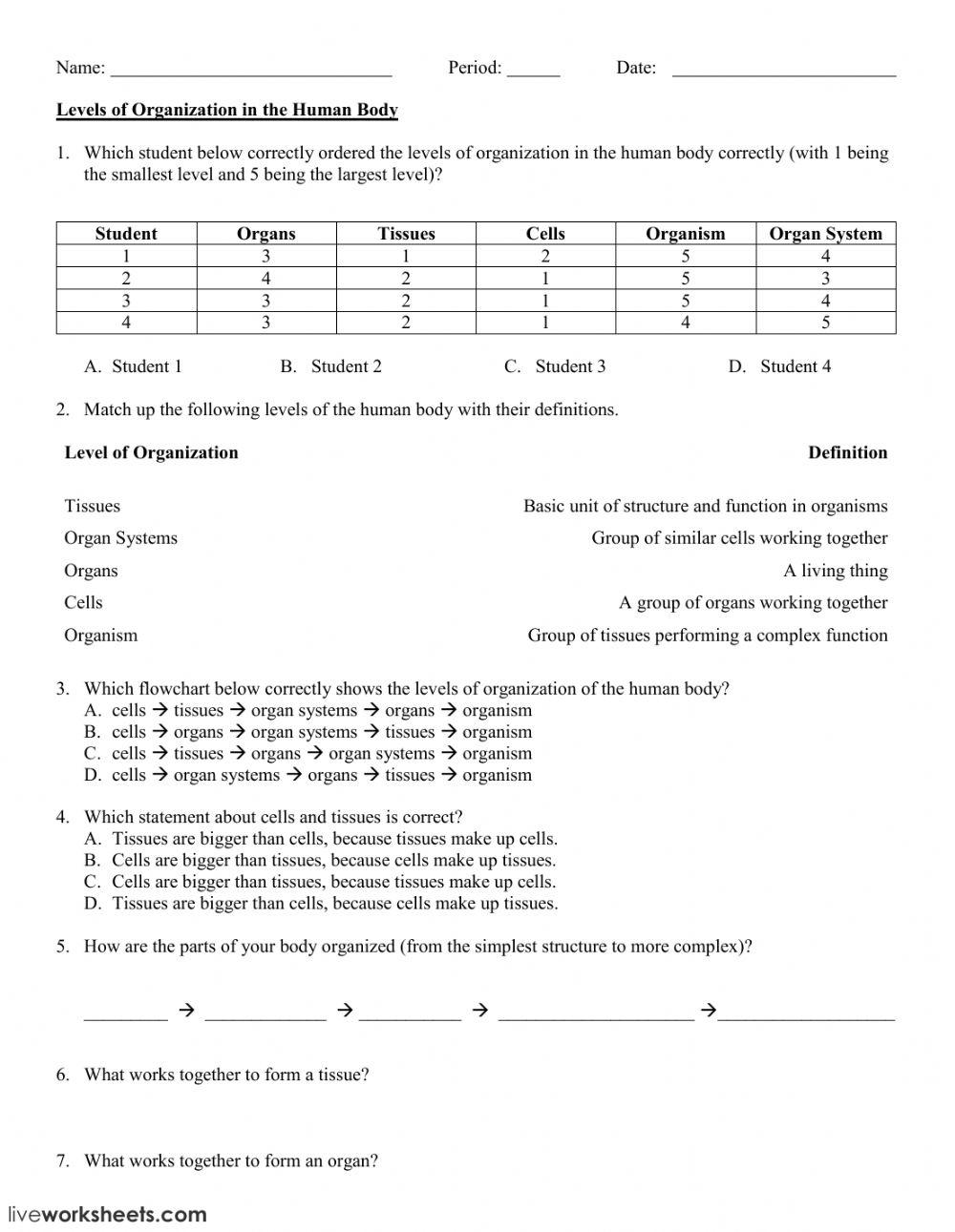 Biological Levels Of Organization Worksheet Live Worksheets biological-levels-of-organization-worksheet-live-worksheets