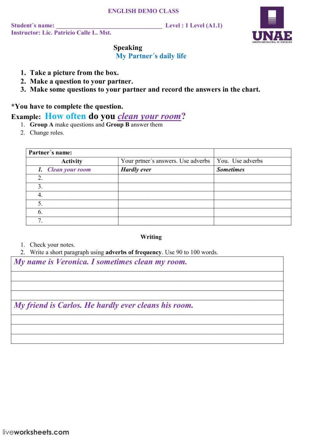 Adverbs of frequency