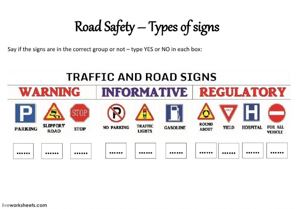 Road Safety - Signs groups