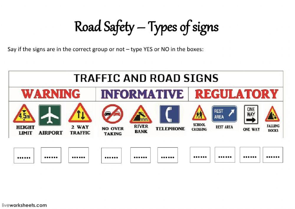 Road Safety - Signs groups 2