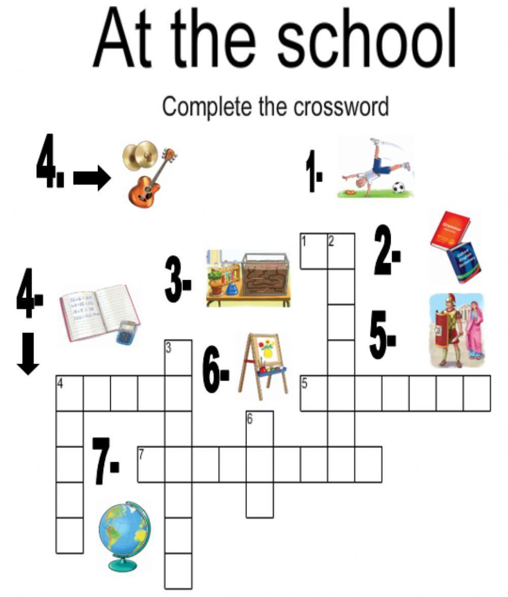 At school. Crossword.