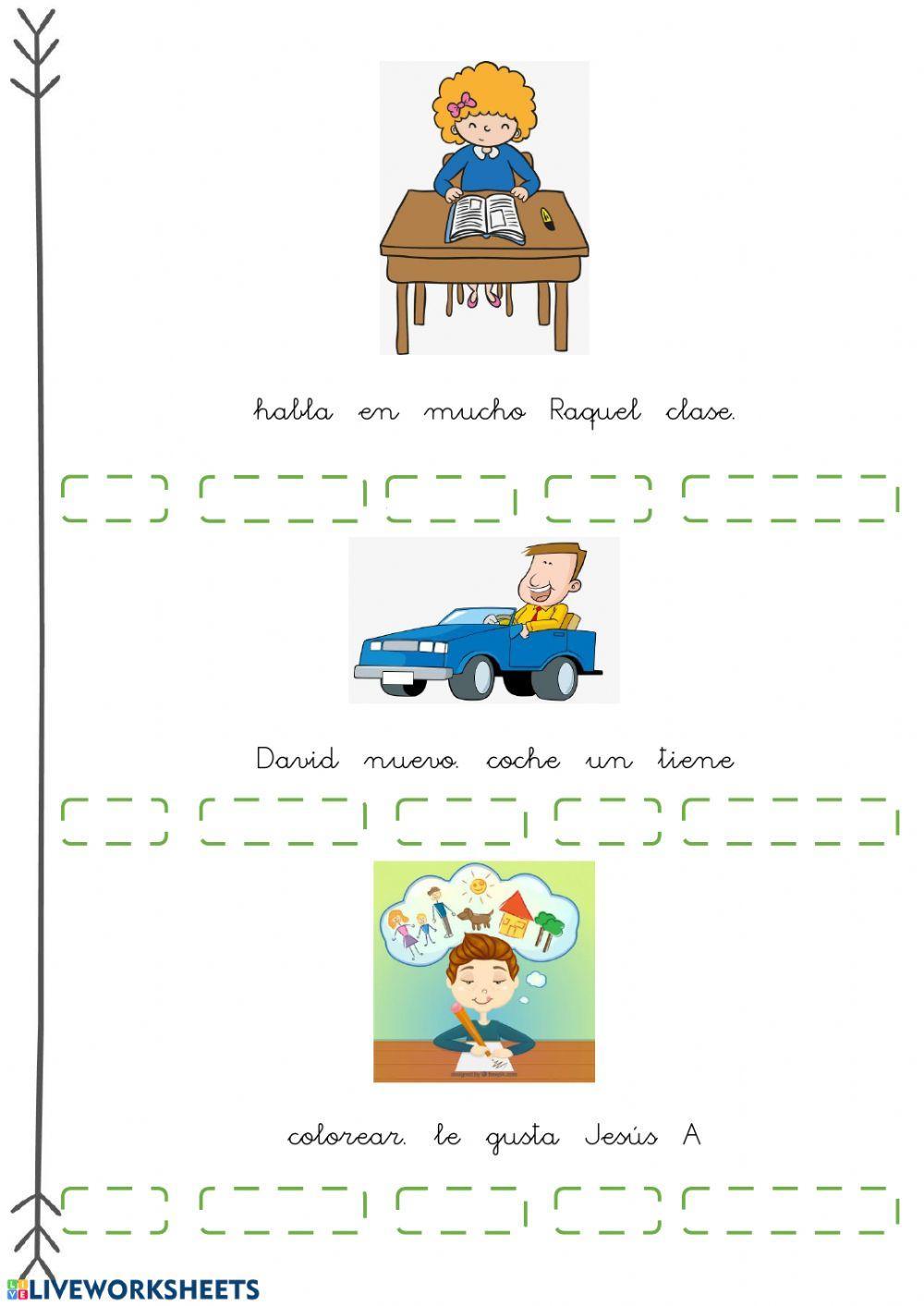 Ordena y forma oraciones 2