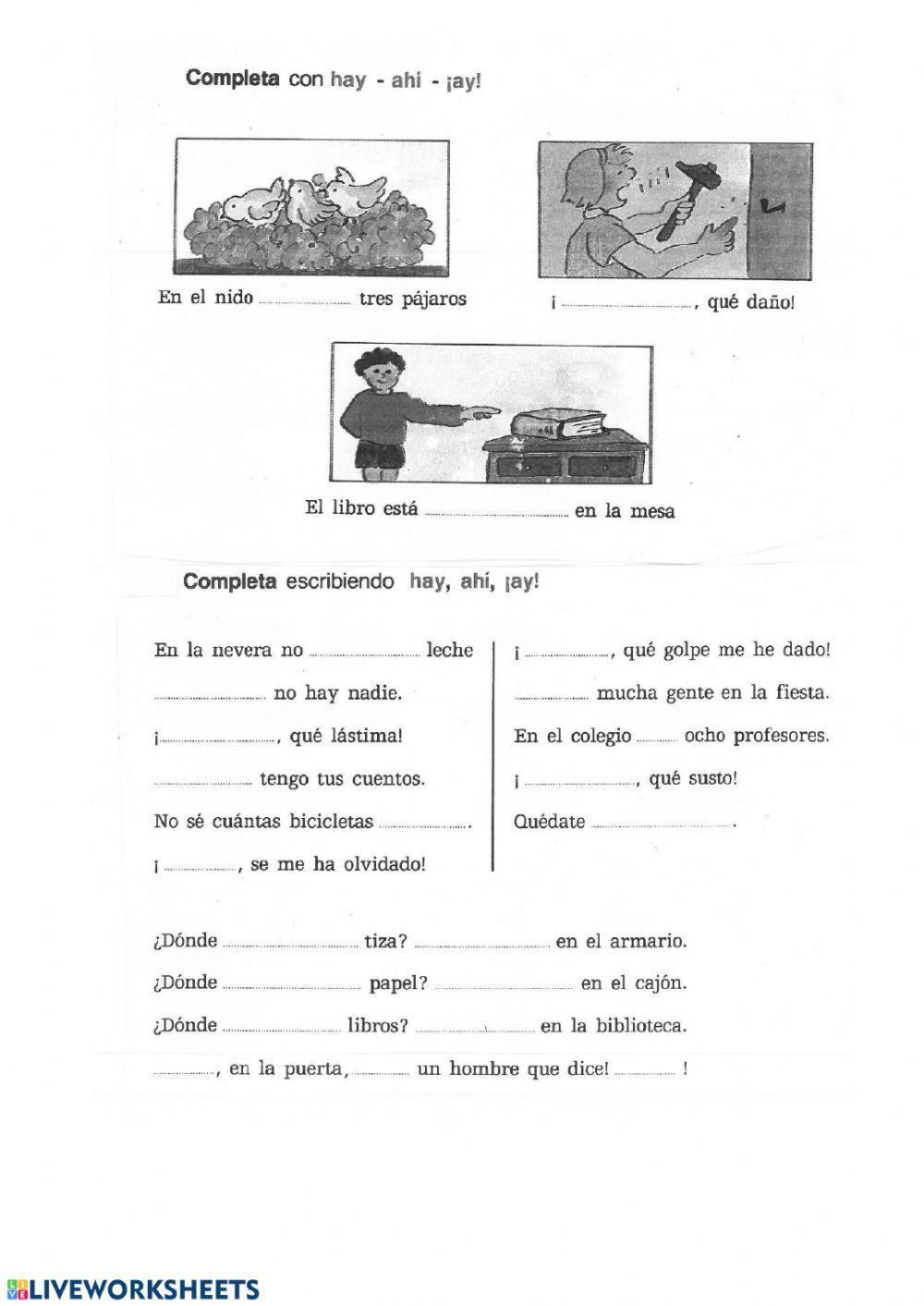 Ortografía: hay, ay, ahí