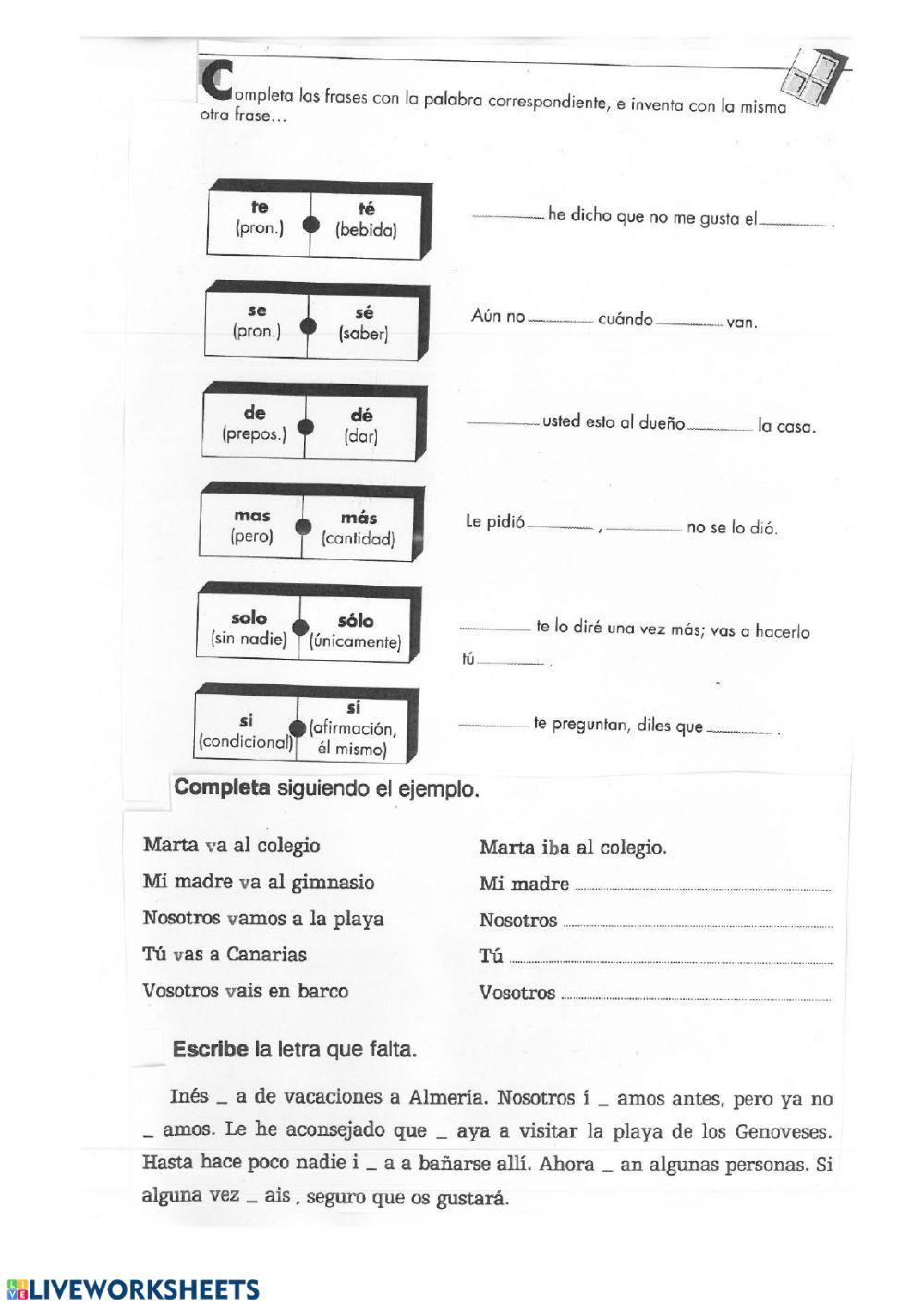 Ortografía: tilde diacrítica