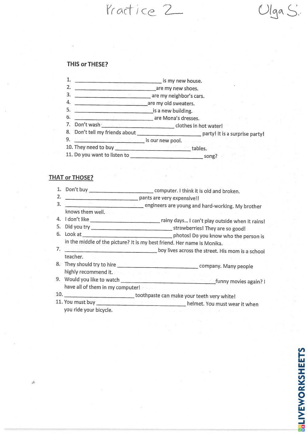 This These That Those