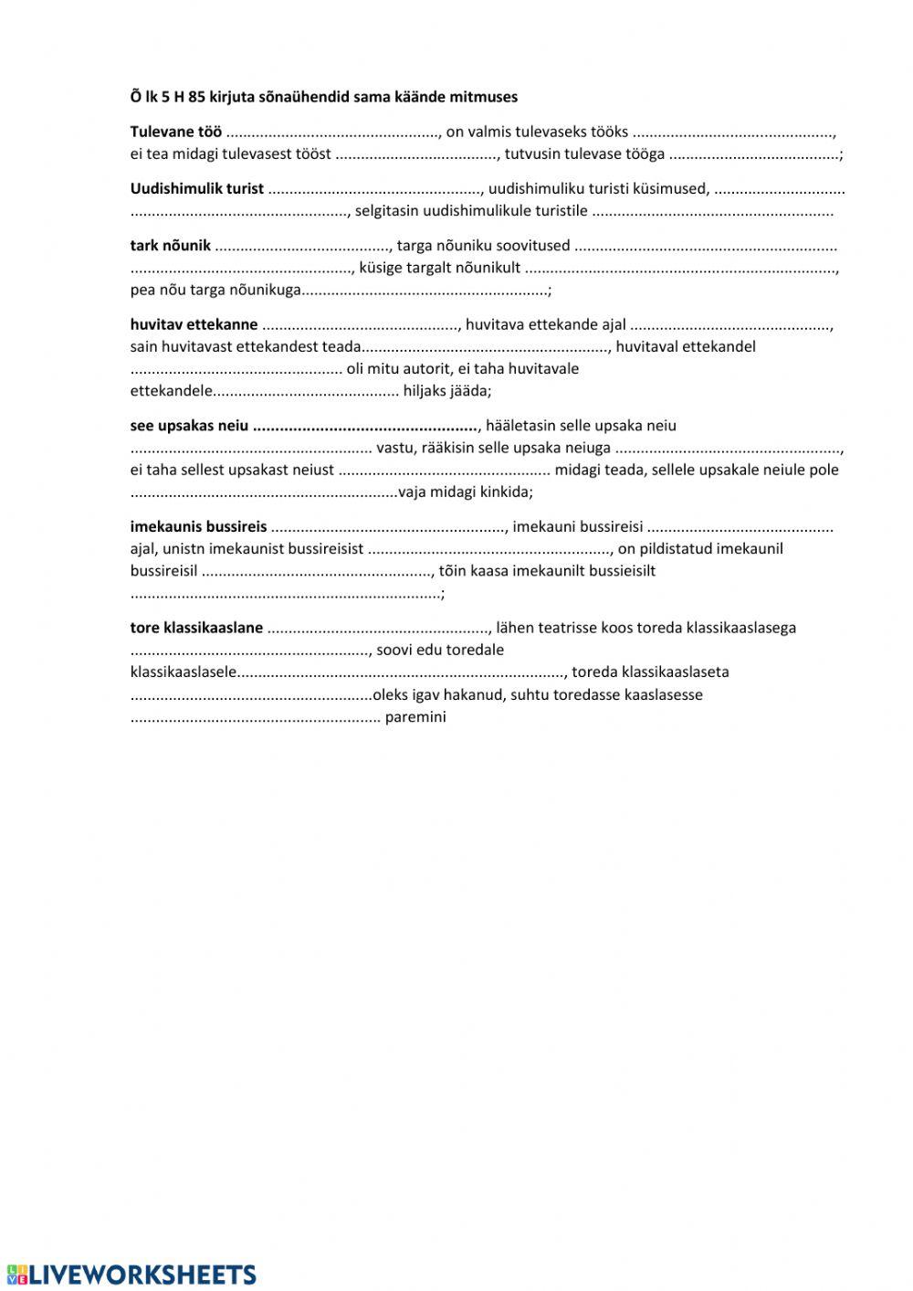 Mitmuse omastav ja mitmuse nimetav