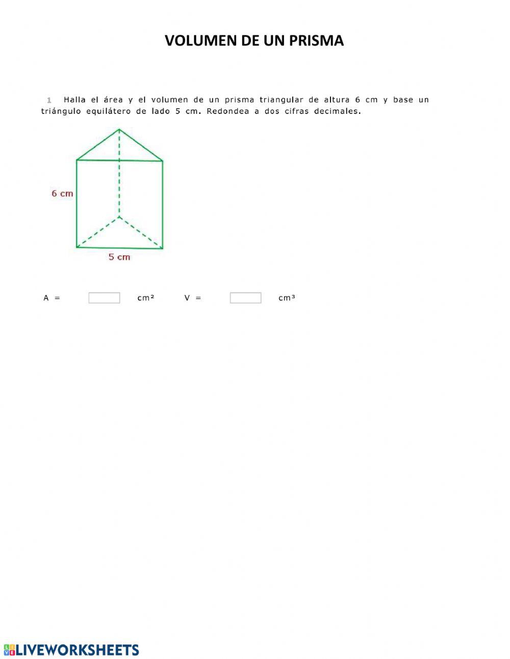 Volumen de un prisma