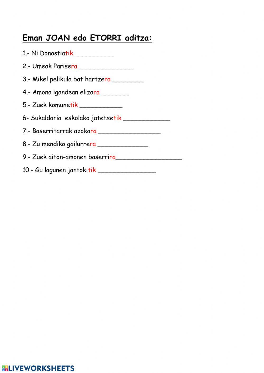 JOAN eta ETORRI  nahasi  2 Orainaldia