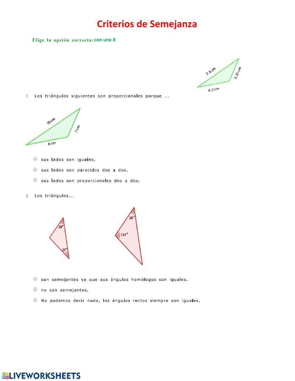 Criterios de Semejanza