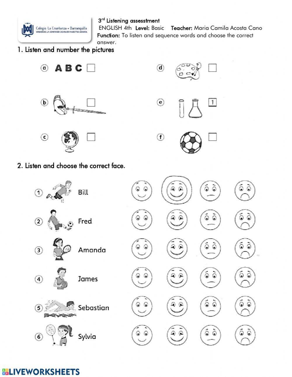 School subjects and sports