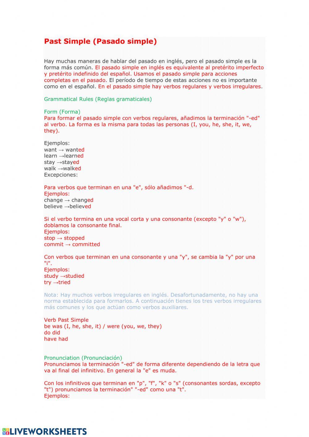 Present simple chuleta