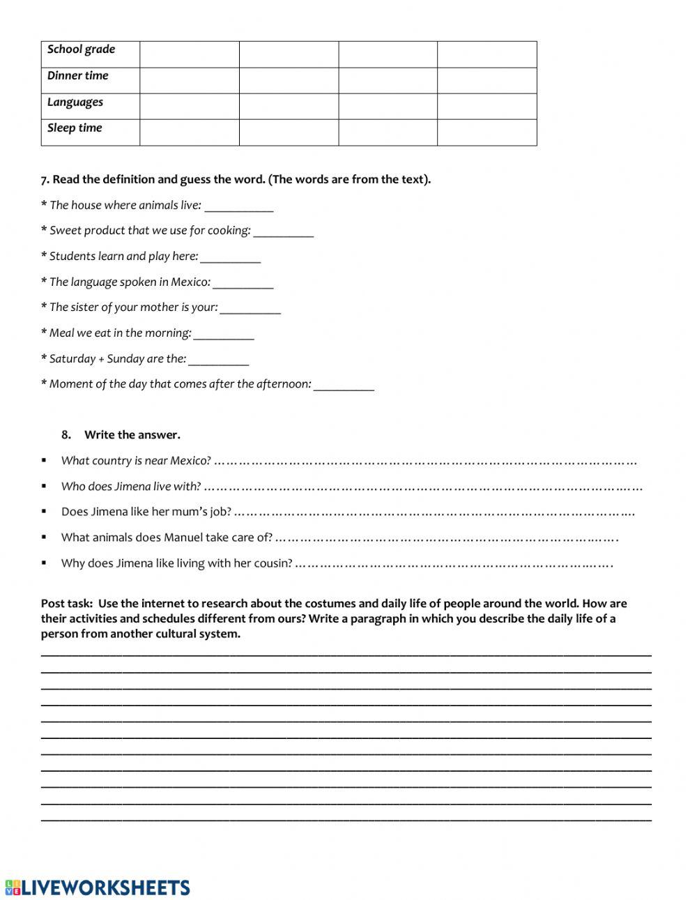Routines - reading comprehension
