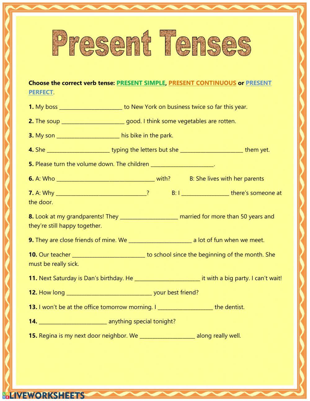 Choose the correct present tense