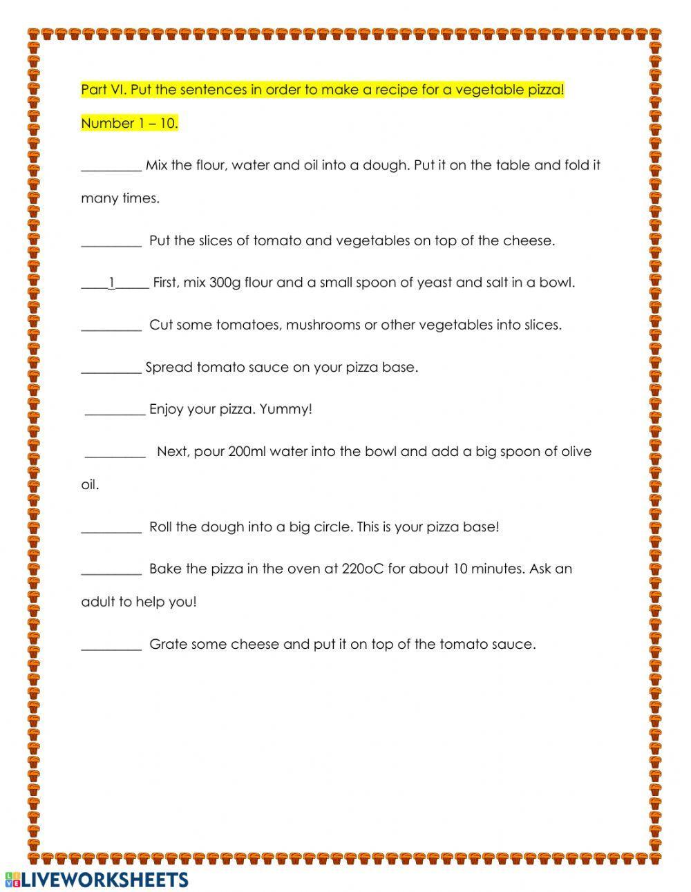 Food Preparation Vocabulary