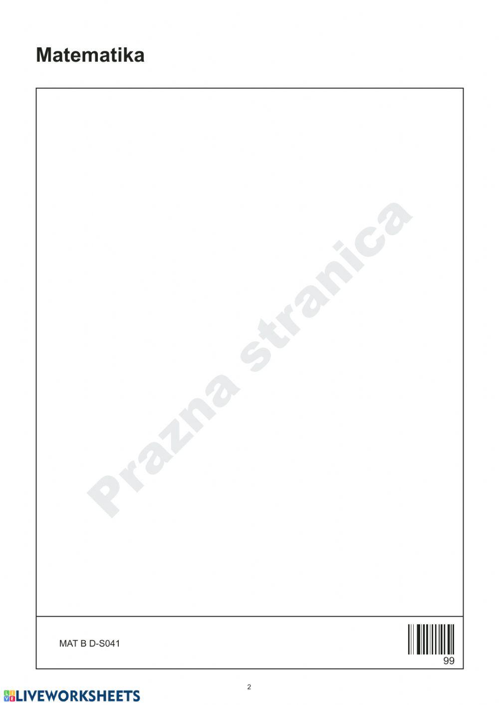 MATEMATIKA - B razina-lipanj 2018.