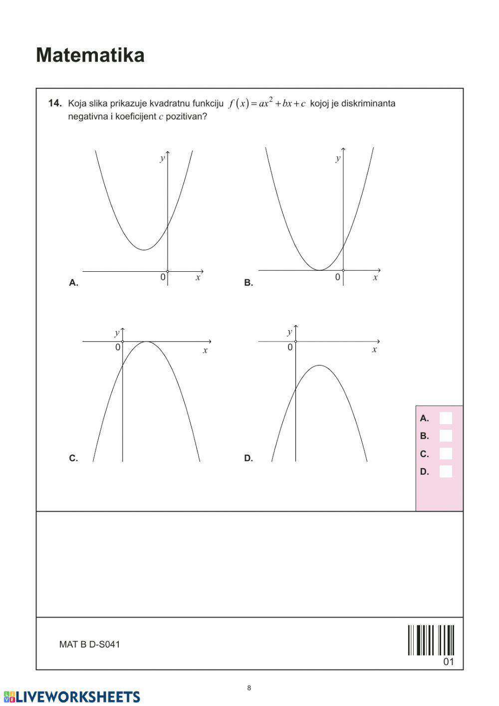 MATEMATIKA - B razina-lipanj 2018.