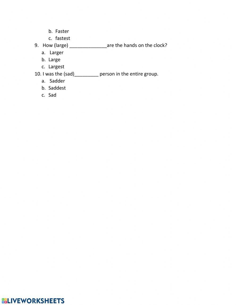 Comparative and Superlative Adjectives
