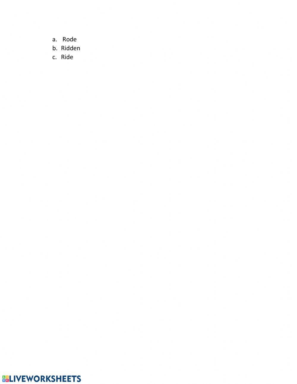 Common Irregular Verb Forms