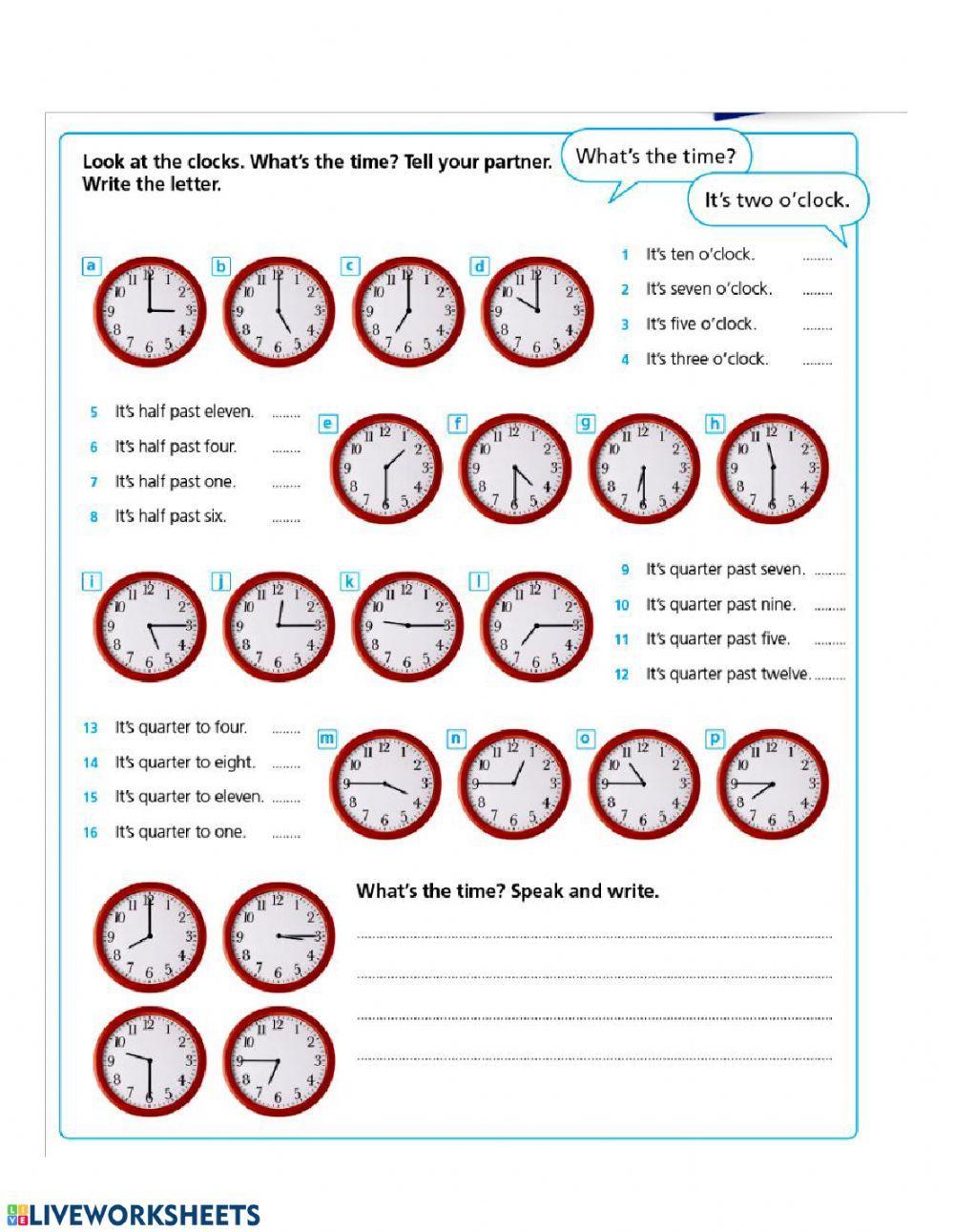 Telling the time Telling the time