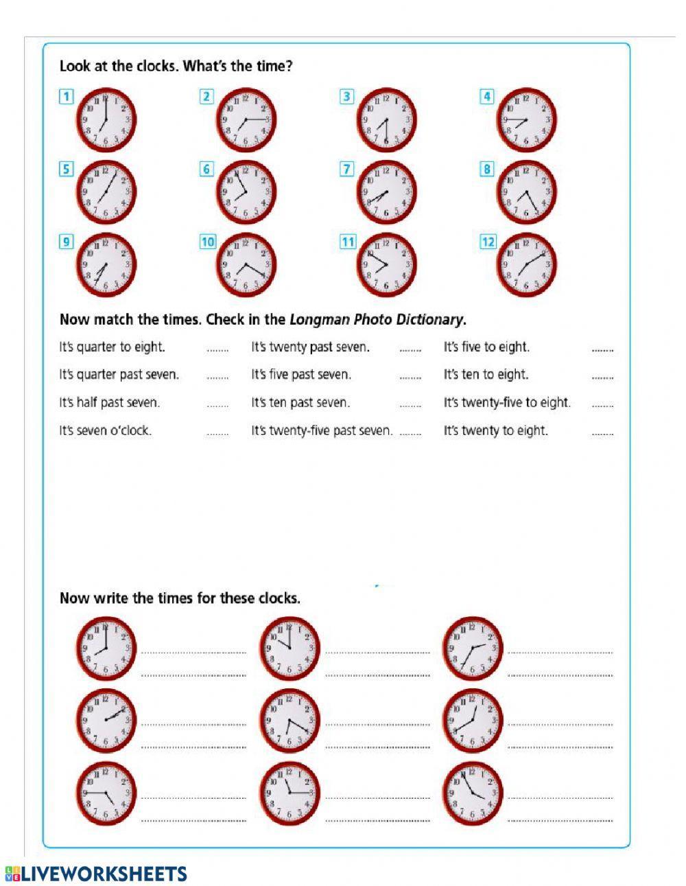 Telling the time Telling the time