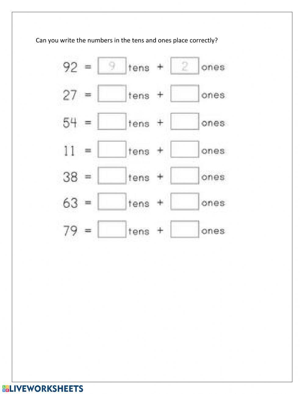Math worksheets