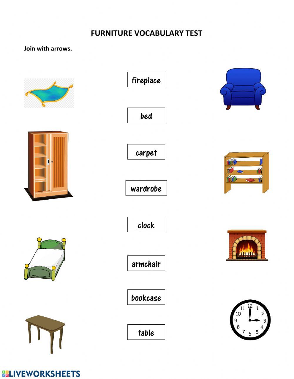 Furniture Vocabulary Test