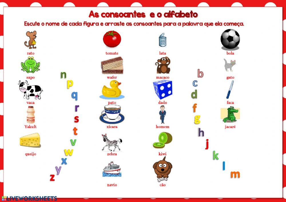 Consoantes e o alfabeto