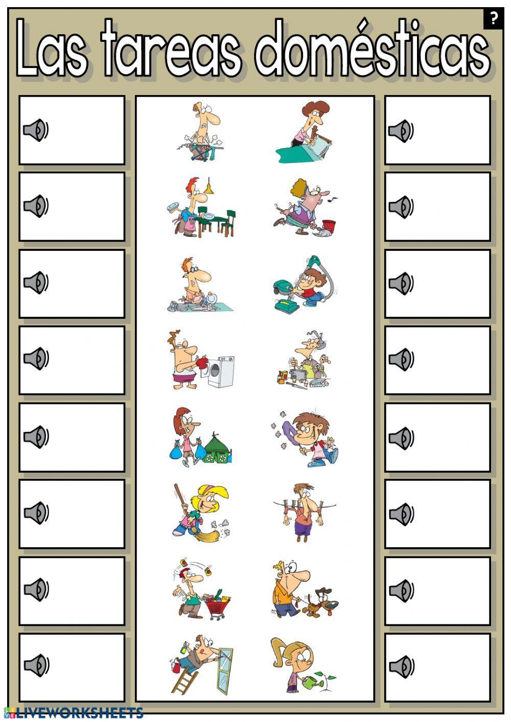 Las tareas domésticas - escuchar y arrastrar